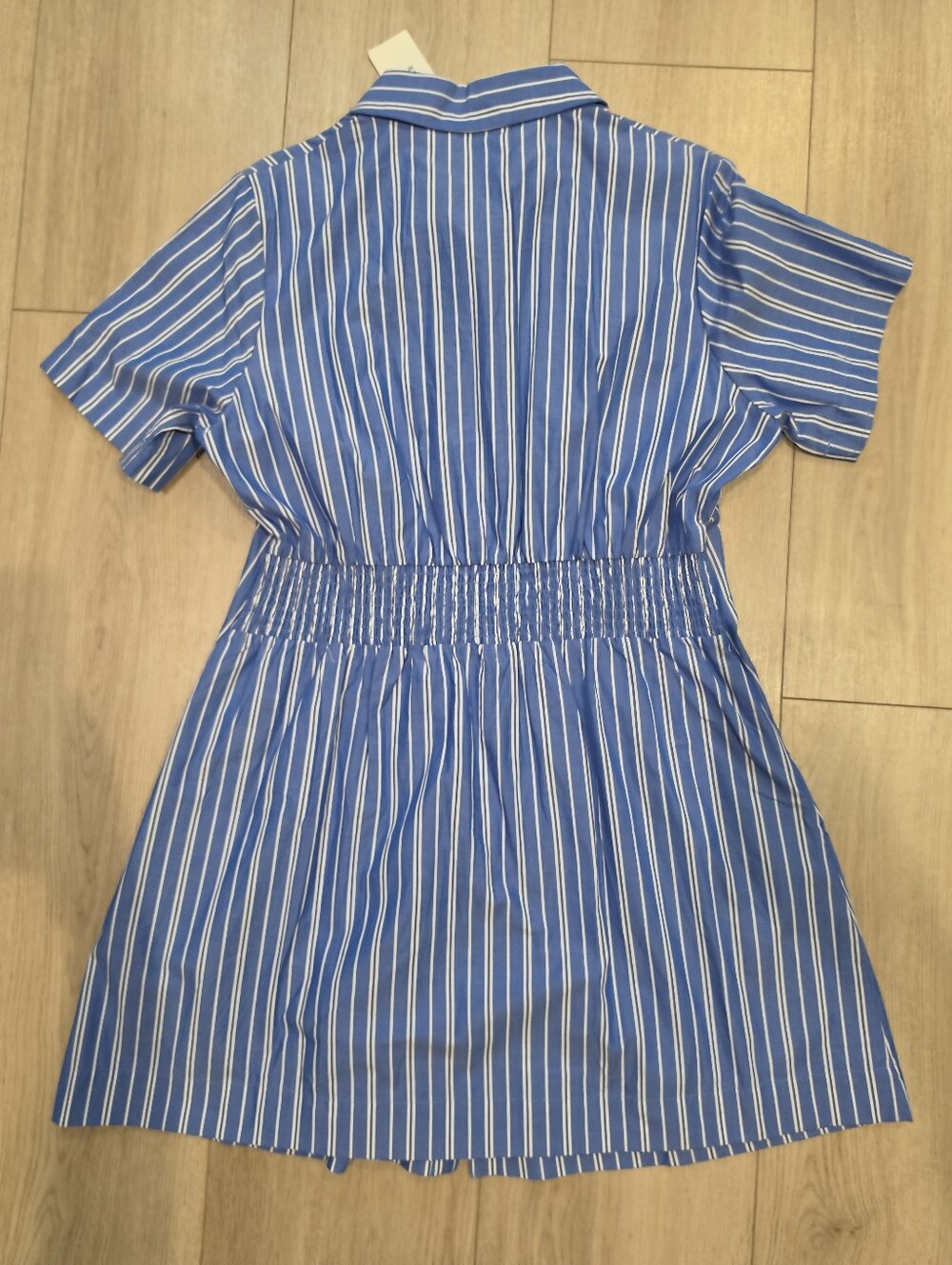 Evereve Delaney Blue White Stripe Button Front Shirt Dress XL NWT - Picture 2 of 5